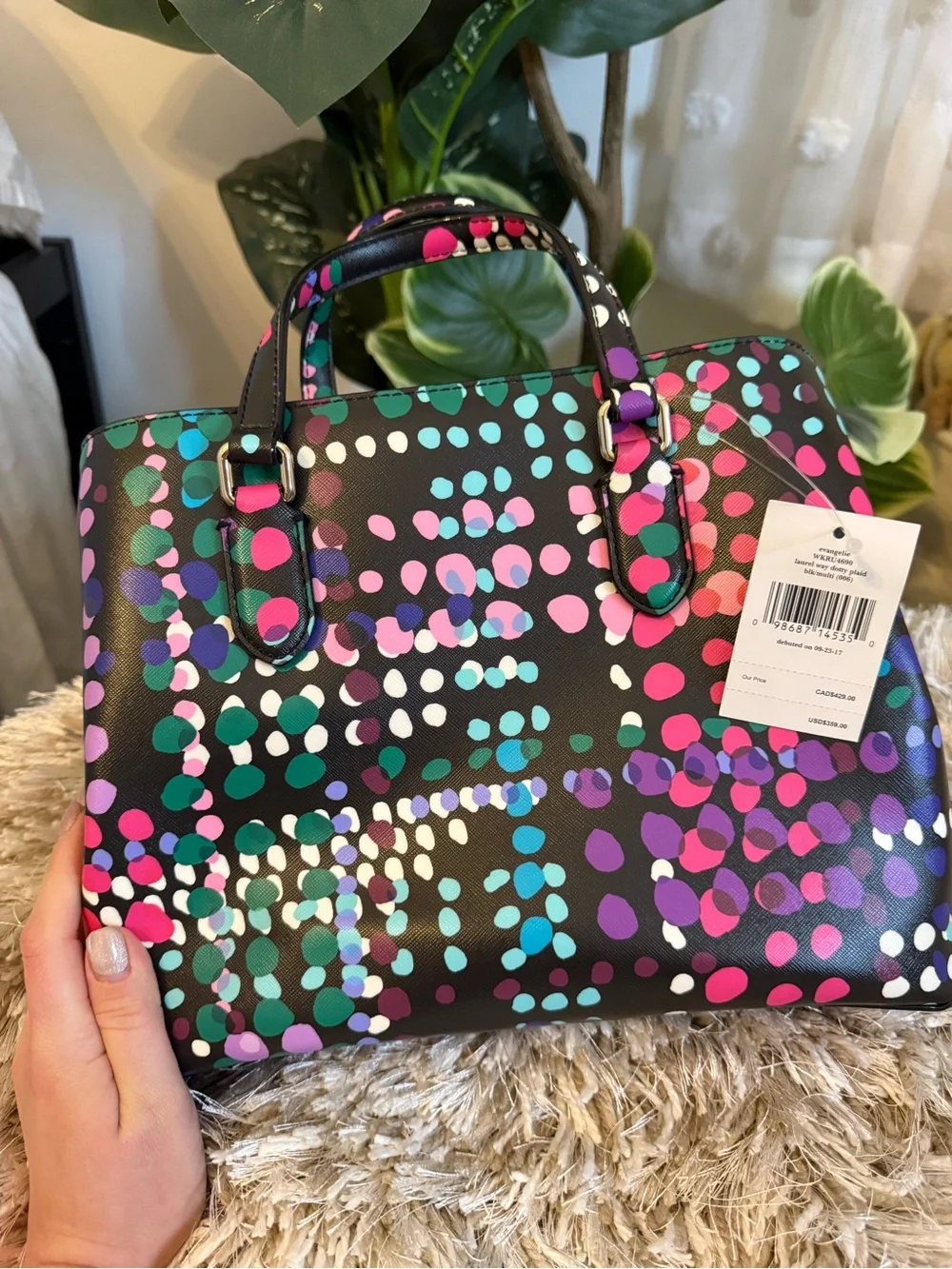 NWT Kate Spade Evangele Laurel Way Multicolor Dottie Bag